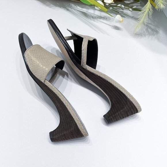 Donald Pliner VIIM Neutral Taupe (Praline) Snake Skin Sandals, NWOT, Size: 7M - Picture 5 of 9